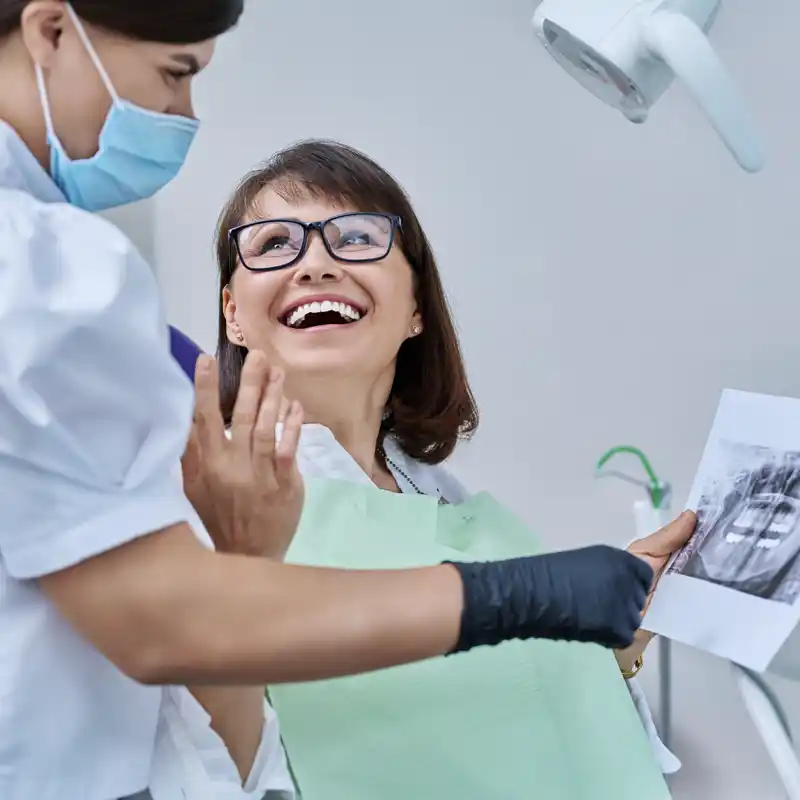 Patient receiving restorative dental care